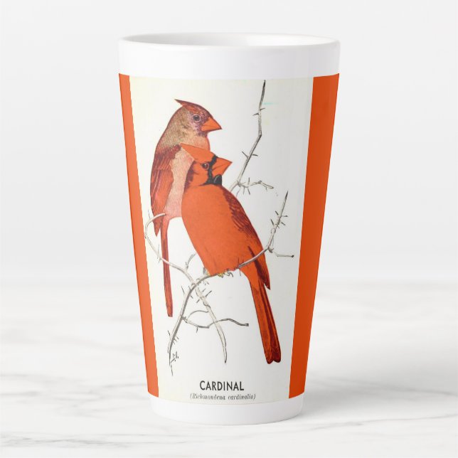 Kardinal Bird Illustration Milchtasse (Vorderseite)