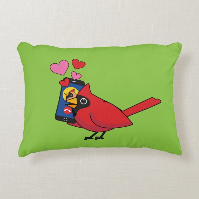 Kardinal Bird Liebe Paarung von Anrufen Dekokissen (Vorderseite)
