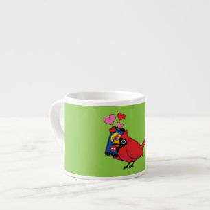 Kardinal Bird Liebe Paarung von Anrufen Espressotasse