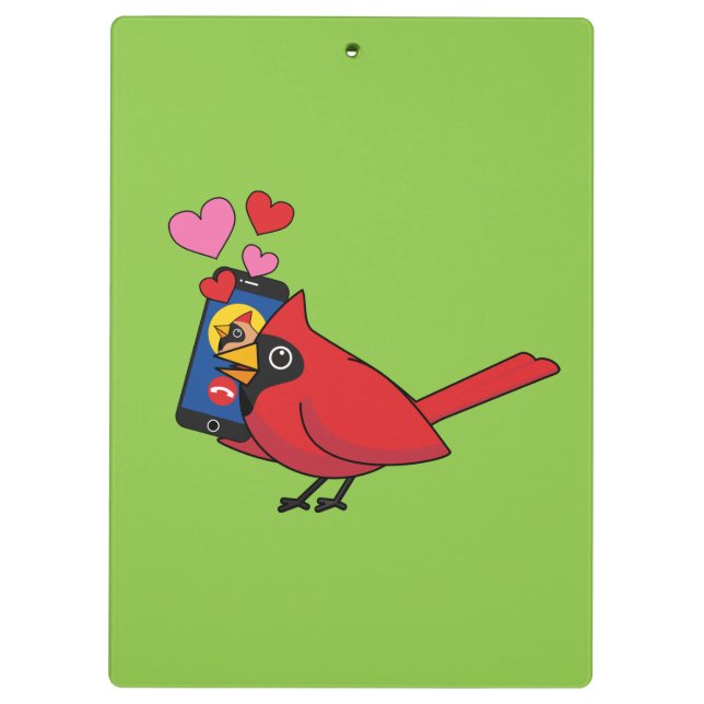 Kardinal Bird Liebe Paarung von Anrufen Klemmbrett (Rückseite)