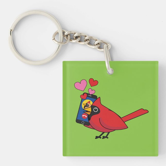 Kardinal Bird Liebe Paarung von Anrufen Schlüsselanhänger (Vorderseite)