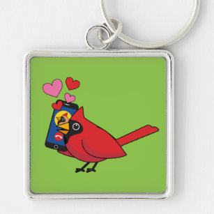 Kardinal Bird Liebe Paarung von Anrufen Schlüsselanhänger