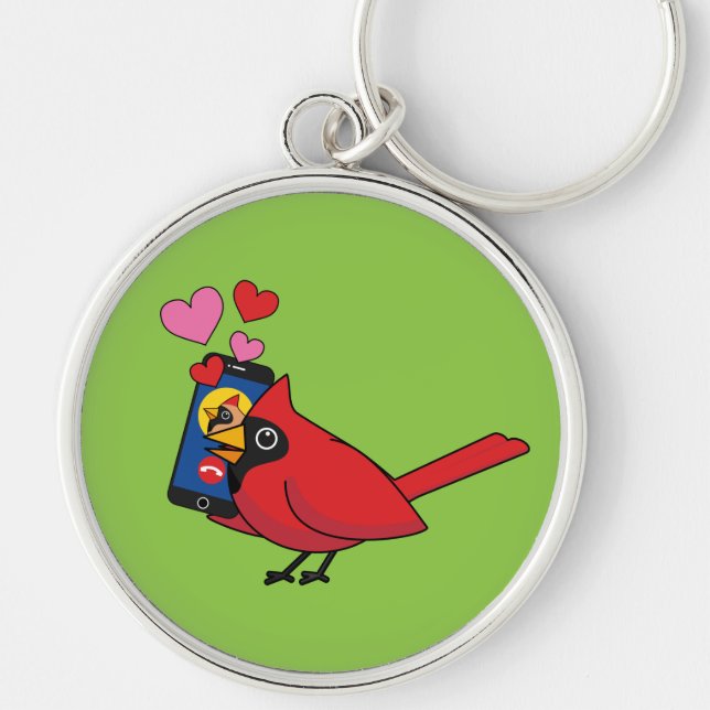Kardinal Bird Liebe Paarung von Anrufen Schlüsselanhänger (Vorne)