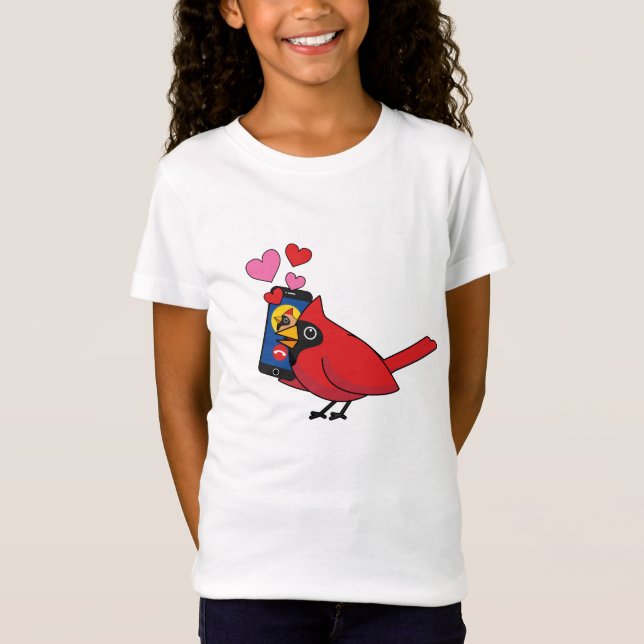 Kardinal Bird Liebe Paarung von Anrufen T-Shirt (Vorderseite)