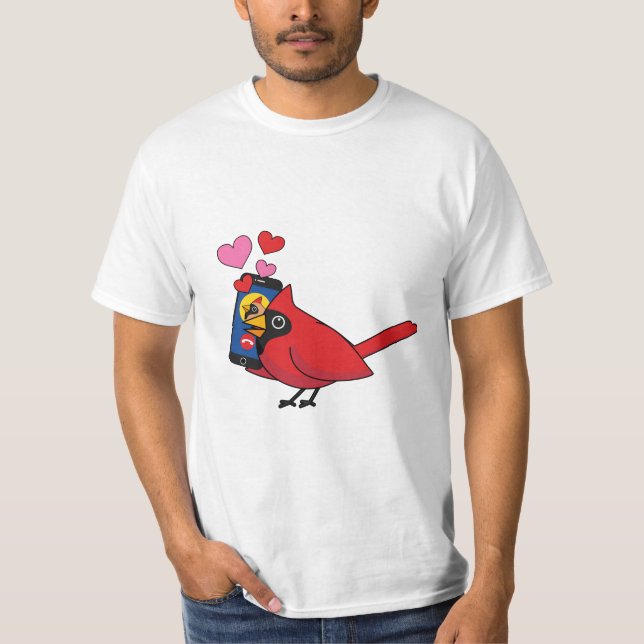 Kardinal Bird Liebe Paarung von Anrufen T-Shirt (Vorderseite)