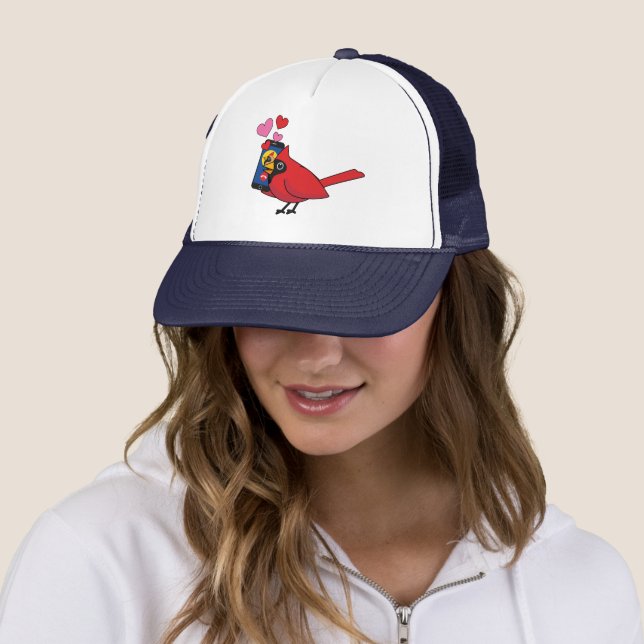 Kardinal Bird Liebe Paarung von Anrufen Truckerkappe (Beispiel)