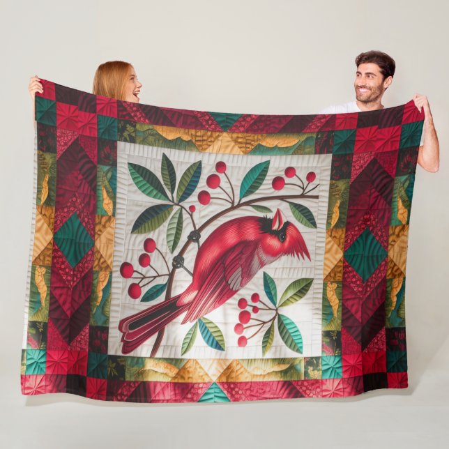 Kardinal Bird Quilt, Fleece Blanket - Vibranred (Beispiel)