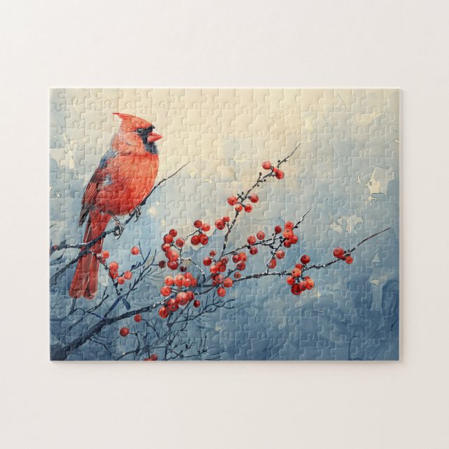 Kardinal Bird Red Berries (Horizontal)