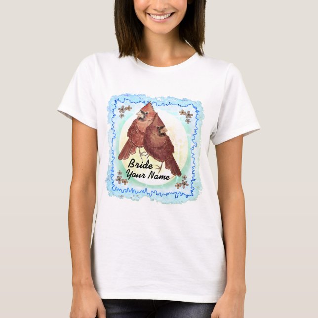 Kardinal Braut maßgeschneiderte Hochzeitsfeier T - T-Shirt (Vorderseite)