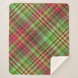 Kardinal Bush Rosa und Grün Kariert Sherpadecke