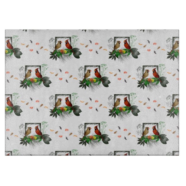 Kardinal Corner Glass Cutting Board Schneidebrett (Vorderseite)