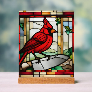 Kardinal des Schutzes Buntglas inspiriert Acrylschild
