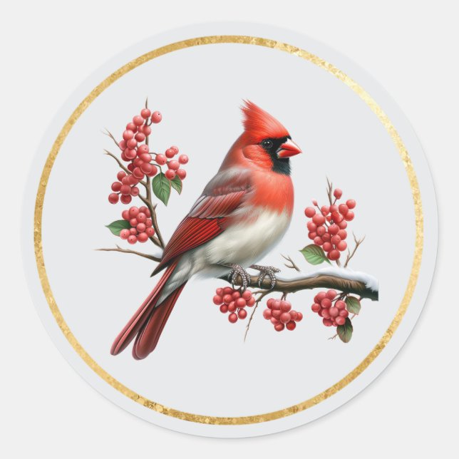 Kardinal-Envelope-Closure-Siegel Runder Aufkleber (Vorderseite)