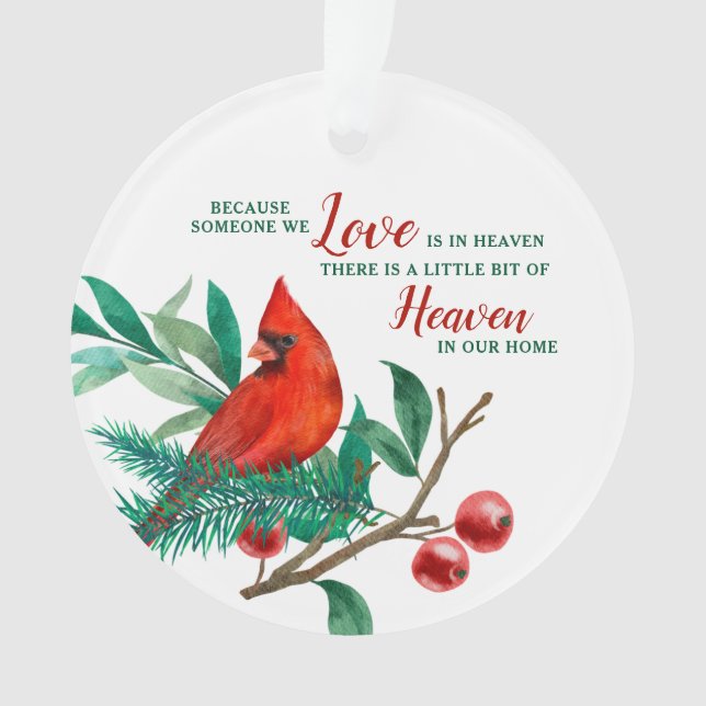 Kardinal Erinnerung Himmelsgedicht Foto Gedenkstät Ornament (Vorderseite)