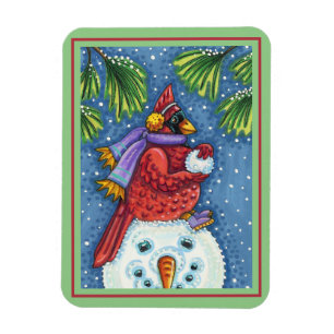 KARDINAL GARANTIERT SNOWMAN, NIEDLICHE CHRISTMAS R MAGNET