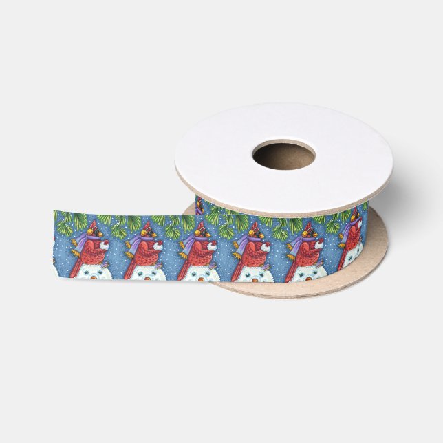 KARDINAL GARANTIERT SNOWMAN, NIEDLICHE CHRISTMAS R SATINBAND (Spule)