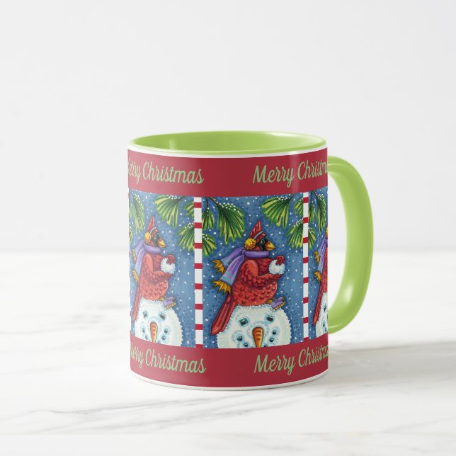 KARDINAL GARANTIERT SNOWMAN, NIEDLICHE CHRISTMAS R TASSE (VorderseiteRechts)
