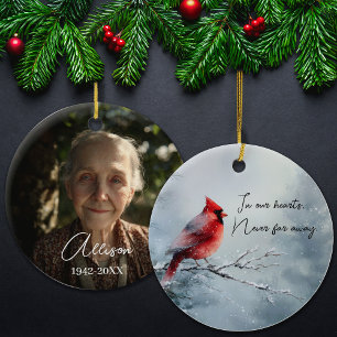 Kardinal-Gedenkstätte in unserem Herz-Foto halten Keramik Ornament
