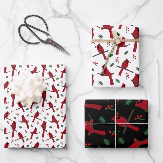 Kardinal Geschenkpapier Set (Vorderseite)