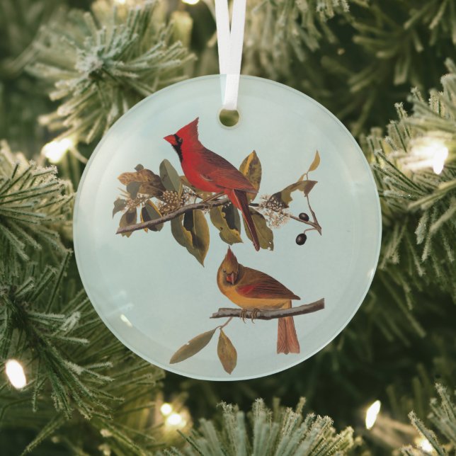Kardinal Grosbeak Audubon Birds of America Ornament Aus Glas (InSitu)