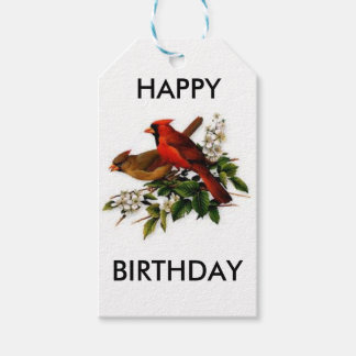 Kardinal Happy Birthday Geschenkmarke Geschenkanhänger