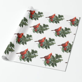 Kardinal Holly Wrapping Paper Geschenkpapier