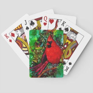 Kardinal im Baum Spielkarten