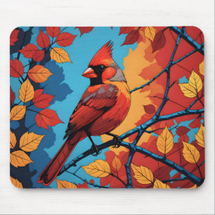 Kardinal im Herbst Mousepad