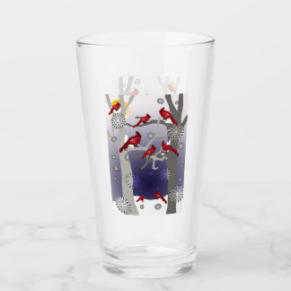 Kardinal im Schnee Glas