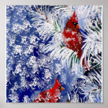 Kardinal im Schnee