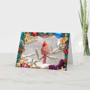 Kardinal im Schnee Weihnachtskarte Karte
