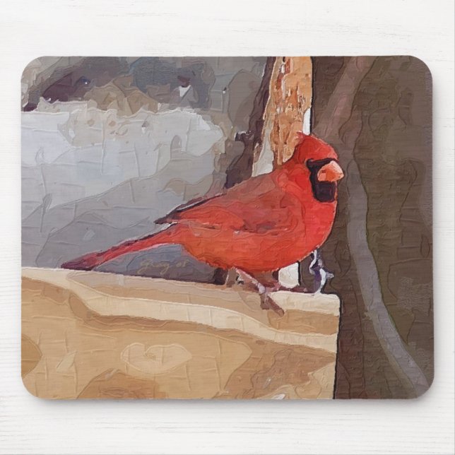 Kardinal im Winter Mousepad (Vorne)