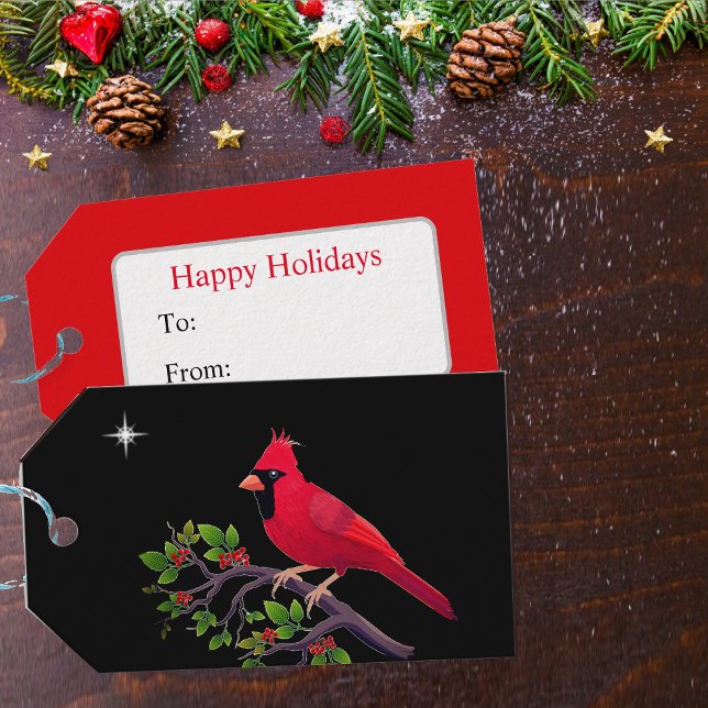 Kardinal in Schwarz und Rot Geschenkanhänger (Von Creator hochgeladen)