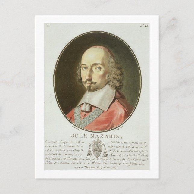 Kardinal Jules Mazarin (1602-61) von "Portraits d Postkarte (Vorderseite)