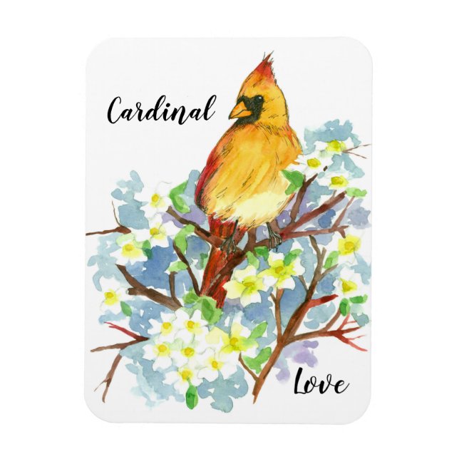 Kardinal Liebe Staat Bird of Virginia Magnet (Vertikal)