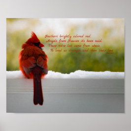 Kardinal mit Besucher aus dem Himmel Gedicht 10x8 Poster