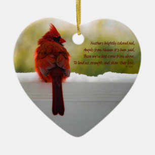Kardinal mit Besucher aus Himmelsgedicht (individu Keramik Ornament