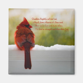 Kardinal mit dem Besucher aus dem Himmel Gedicht Magnet