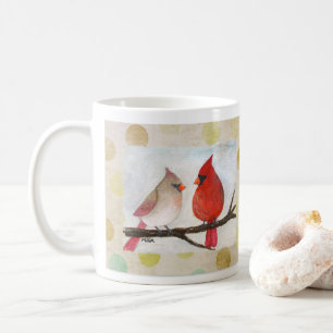 Kardinal-Paar Wintervögel Kunst Weihnachtsgeschenk Kaffeetasse