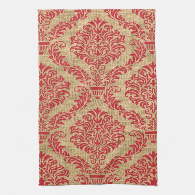 Kardinal Parisian Moods Damask Geschirrtuch (Vertikal)
