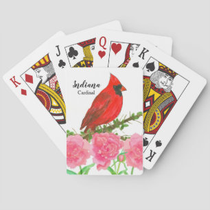 Kardinal Pink Peonies Indiana Souvenir Spielkarten