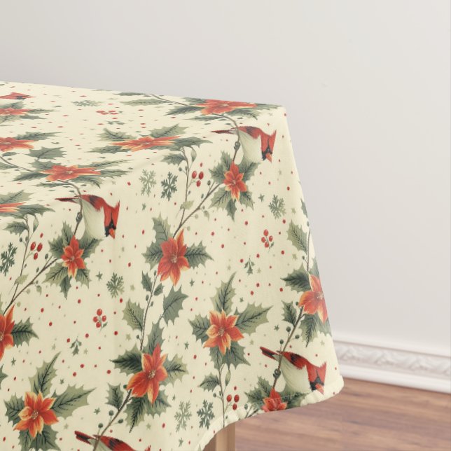 Kardinal Poinsettia Weihnachtsfest Tischdecke (Beispiel)