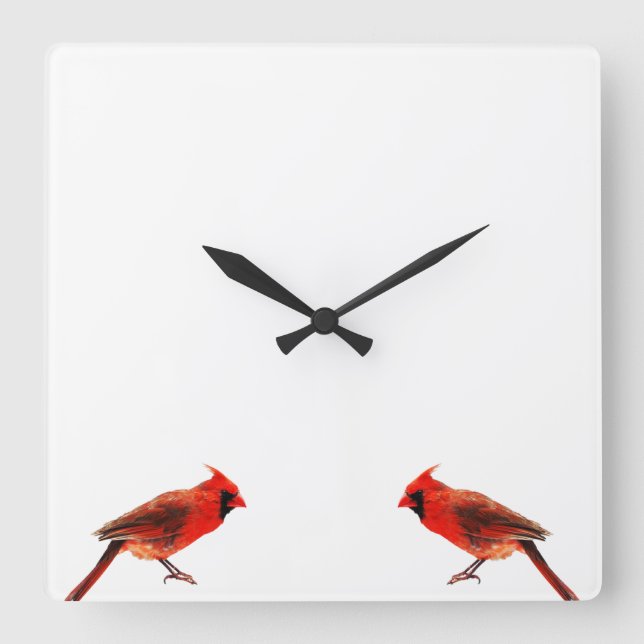 Kardinal Quadratische Wanduhr (Vorderseite)