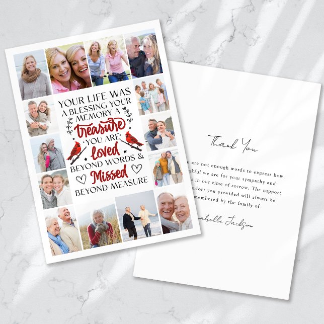 Kardinal Quote Collage Foto Beerdigung Beileid Dankeskarte (Von Creator hochgeladen)