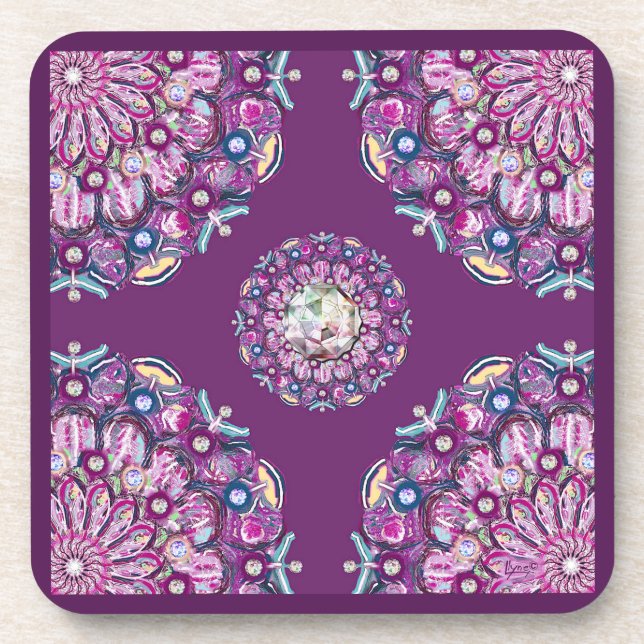 Kardinal Red Rosace Getränkeuntersetzer (Vorderseite)