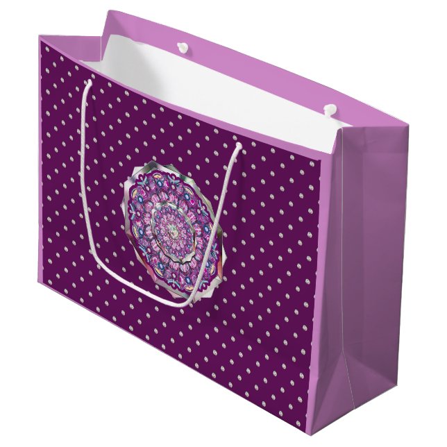 Kardinal Red Rosace Große Geschenktüte (Vorderseite Schrägansicht)