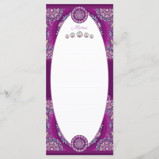 Kardinal Red Rosace Menükarte (Vorderseite)