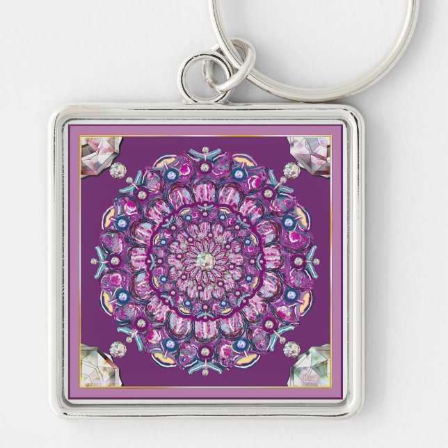 Kardinal Red Rosace Schlüsselanhänger (Vorne)