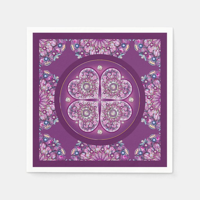 Kardinal Red Rosace Serviette (Vorderseite)