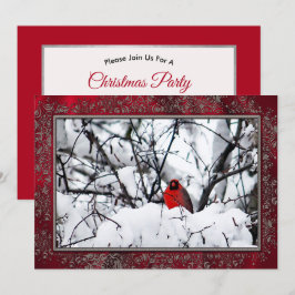 Kardinal Redbird Snow Foto Weihnachten Einladung